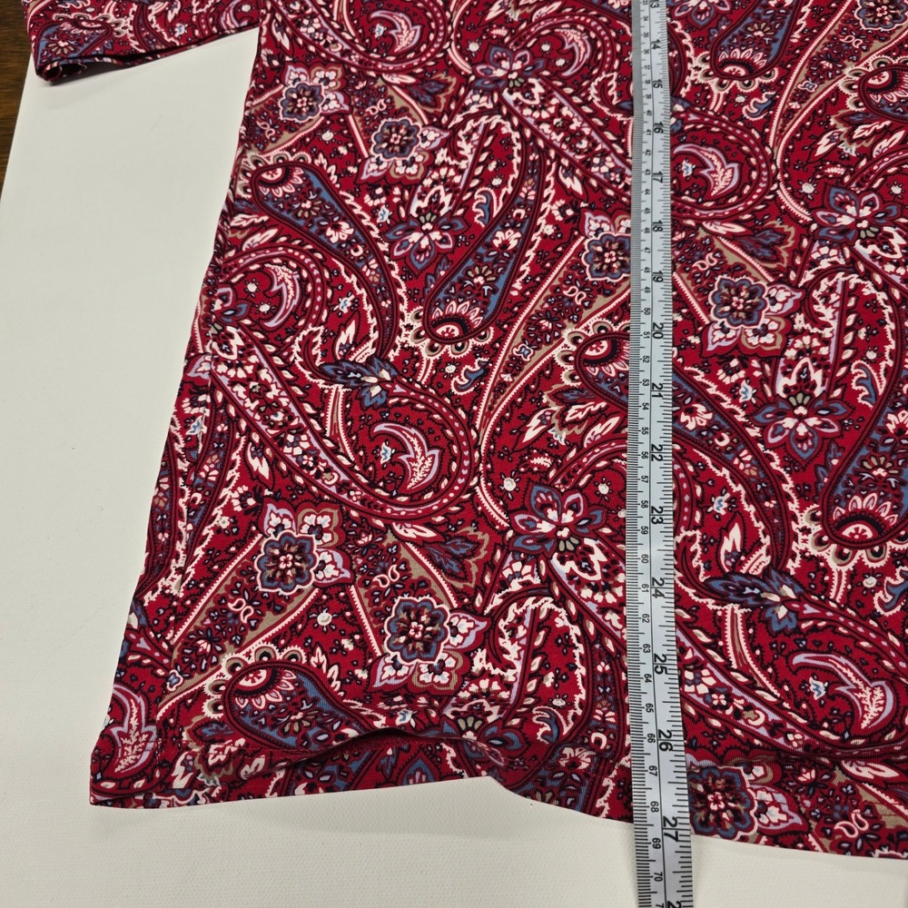Lands End Womens‎ Red Paisley Tencel Modal Blend V-Neck Top 2X 20W-22W New - Picture 6 of 7
